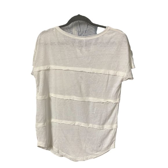 MARC JACOBS WHITE TEESHIRT MARC BY MARC JACOBS (SZ M/L) LINEN POCKET TEE - Picture 2 of 7